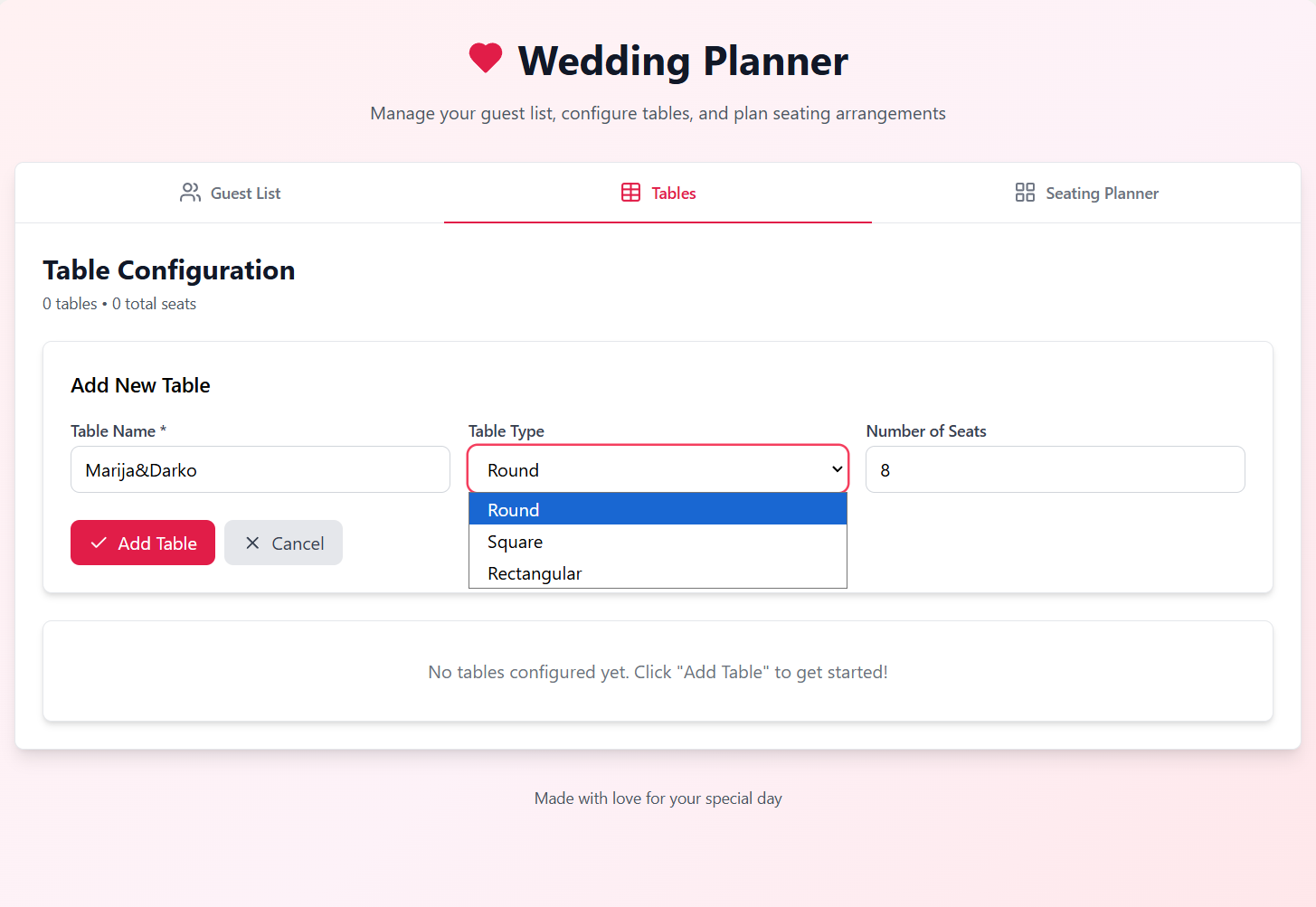 Seating Planner 6