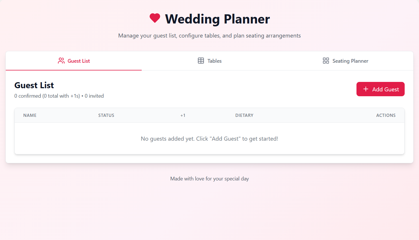 Seating Planner Overview